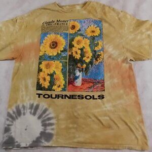 Claude Monet Tournesols Tie-Dye T-Shirt Large Philcos Sunflower